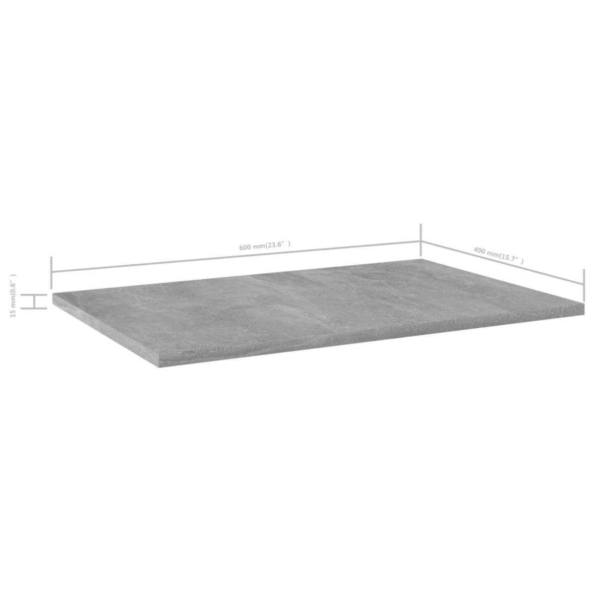 vidaXL Ράφια Βιβλιοθήκης 4 τεμ. Γκρι Σκυροδ. 60x40x1,5 εκ. Μοριοσανίδα