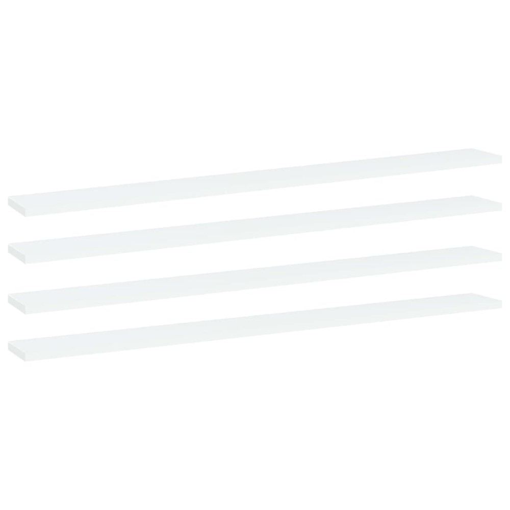 vidaXL Ράφια Βιβλιοθήκης 4 τεμ. Λευκά 100x10x1,5 εκ. από Μοριοσανίδα