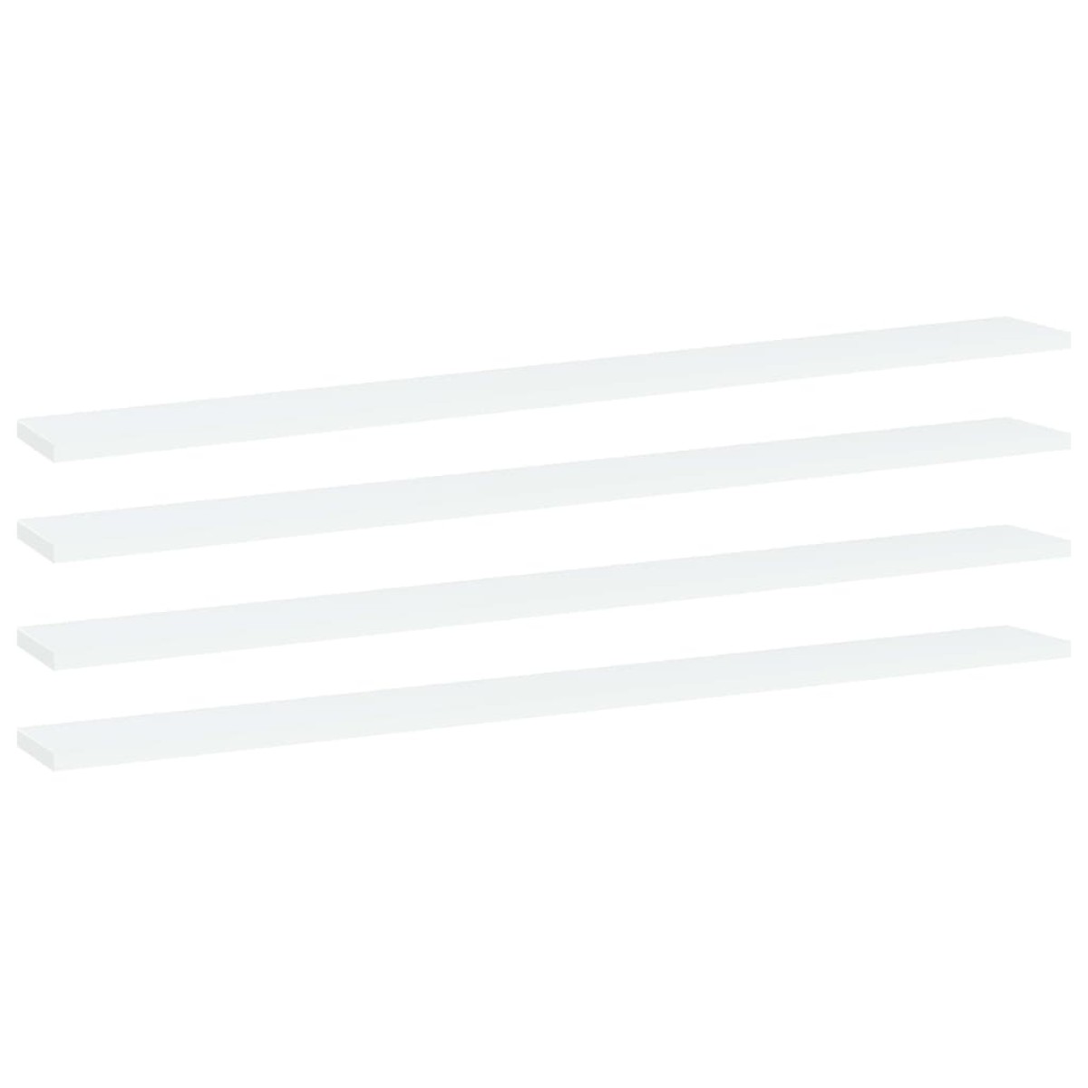 vidaXL Ράφια Βιβλιοθήκης 4 τεμ. Λευκά 100x10x1,5 εκ. από Μοριοσανίδα