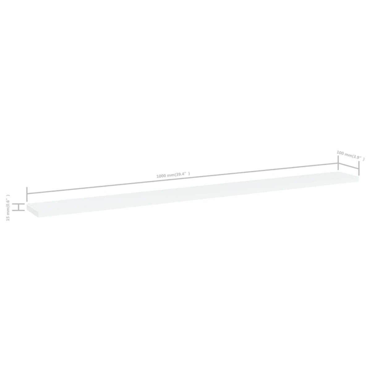 vidaXL Ράφια Βιβλιοθήκης 4 τεμ. Λευκά 100x10x1,5 εκ. από Μοριοσανίδα