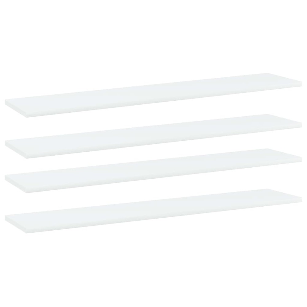 vidaXL Ράφια Βιβλιοθήκης 4 τεμ. Λευκά 100x20x1,5 εκ. από Επεξ. Ξύλο