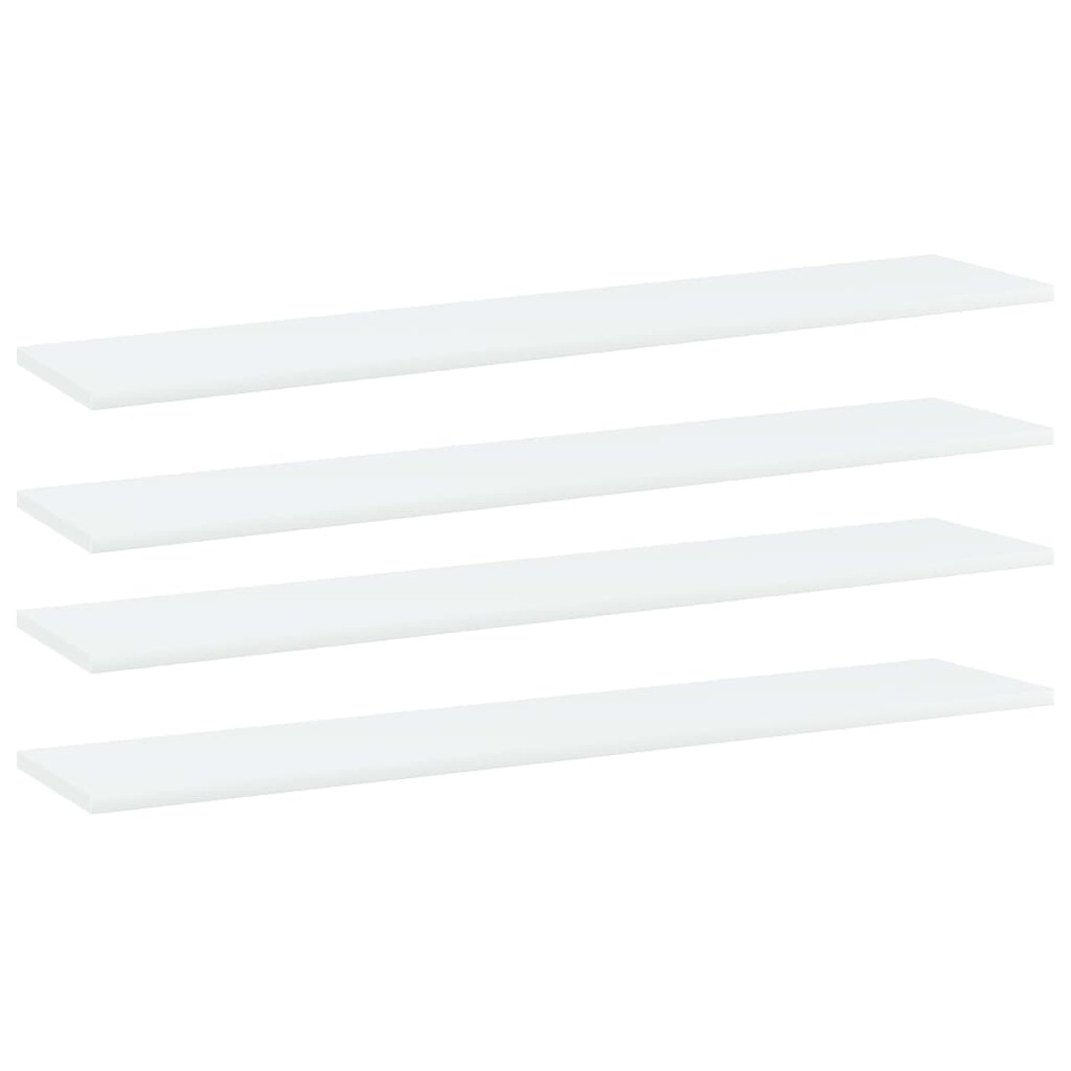 vidaXL Ράφια Βιβλιοθήκης 4 τεμ. Λευκά 100x20x1,5 εκ. από Μοριοσανίδα