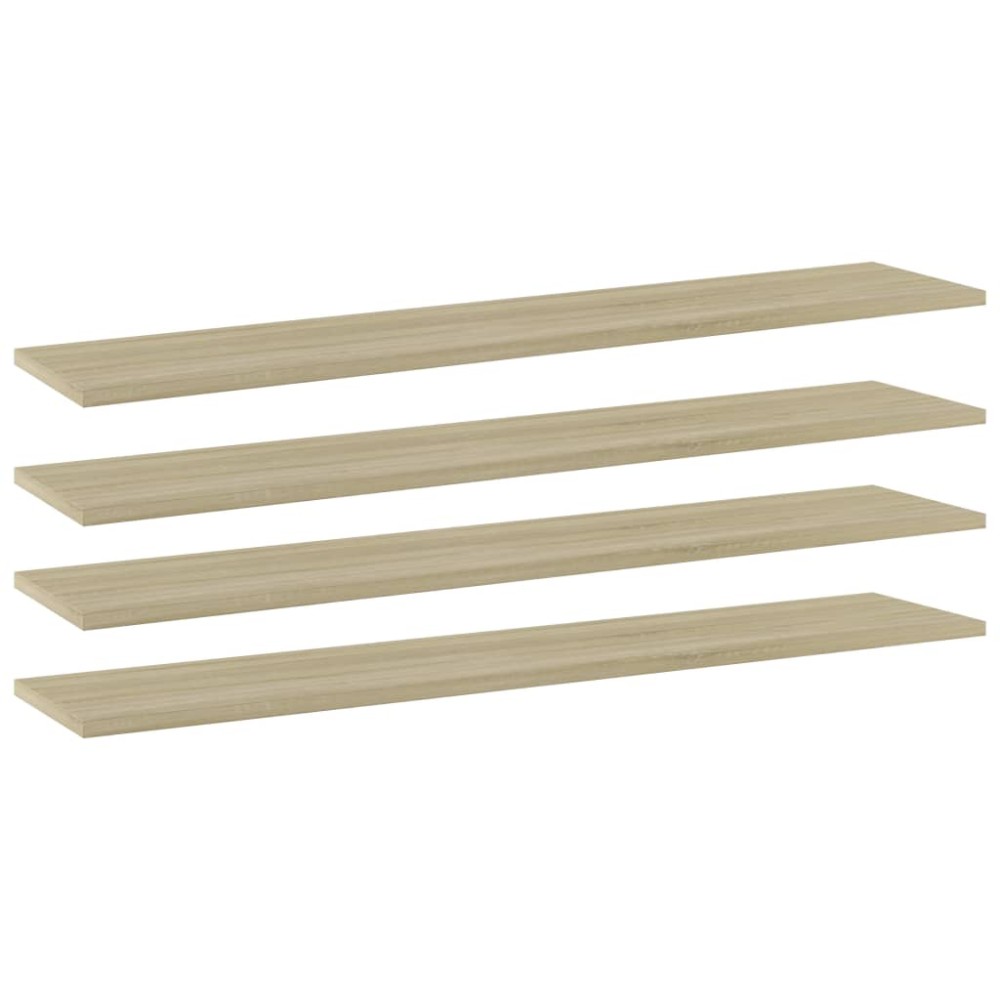 vidaXL Ράφια Βιβλιοθήκης 4 τεμ. Sonoma Δρυς 100x20x1,5 εκ. Μοριοσανίδα