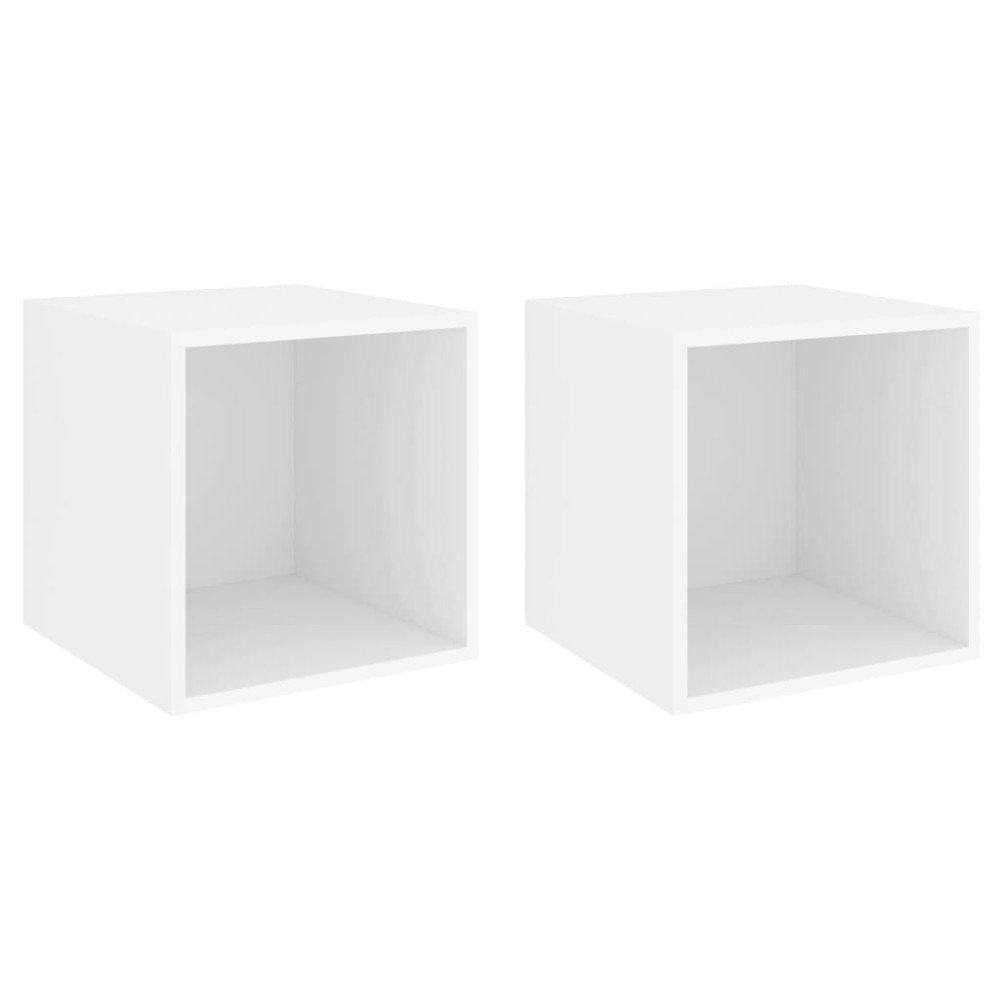 vidaXL Ντουλάπια Τοίχου 2 τεμ. Λευκά 37 x 37 x 37 εκ. από Επεξ. Ξύλο