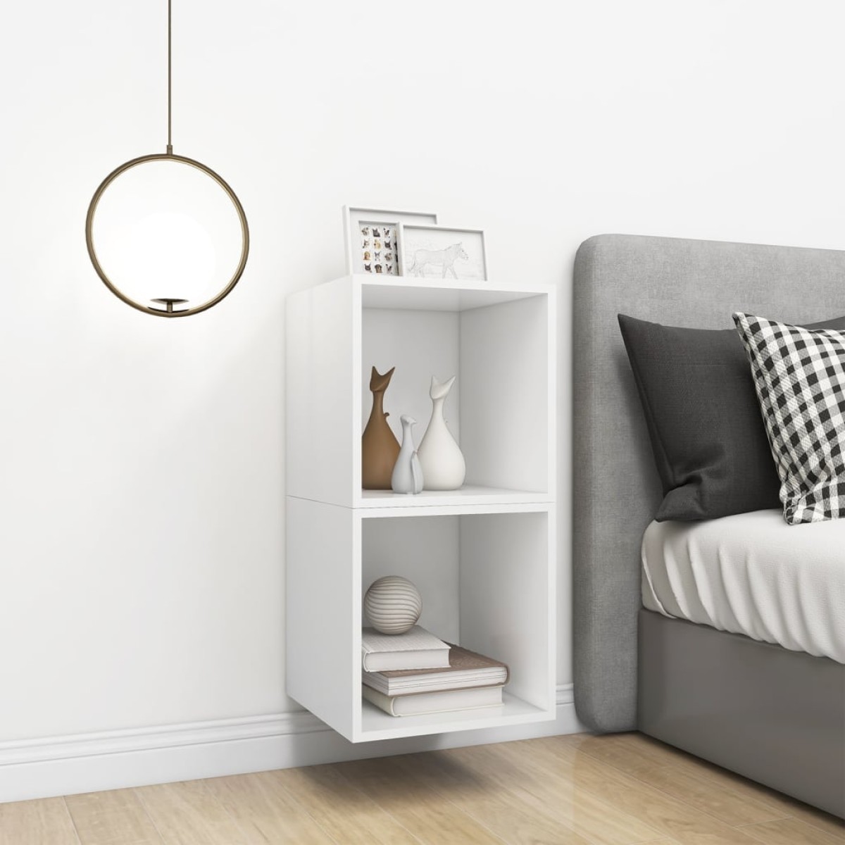 vidaXL Ντουλάπια Τοίχου 2 τεμ. Λευκά 37 x 37 x 37 εκ. από Μοριοσανίδα