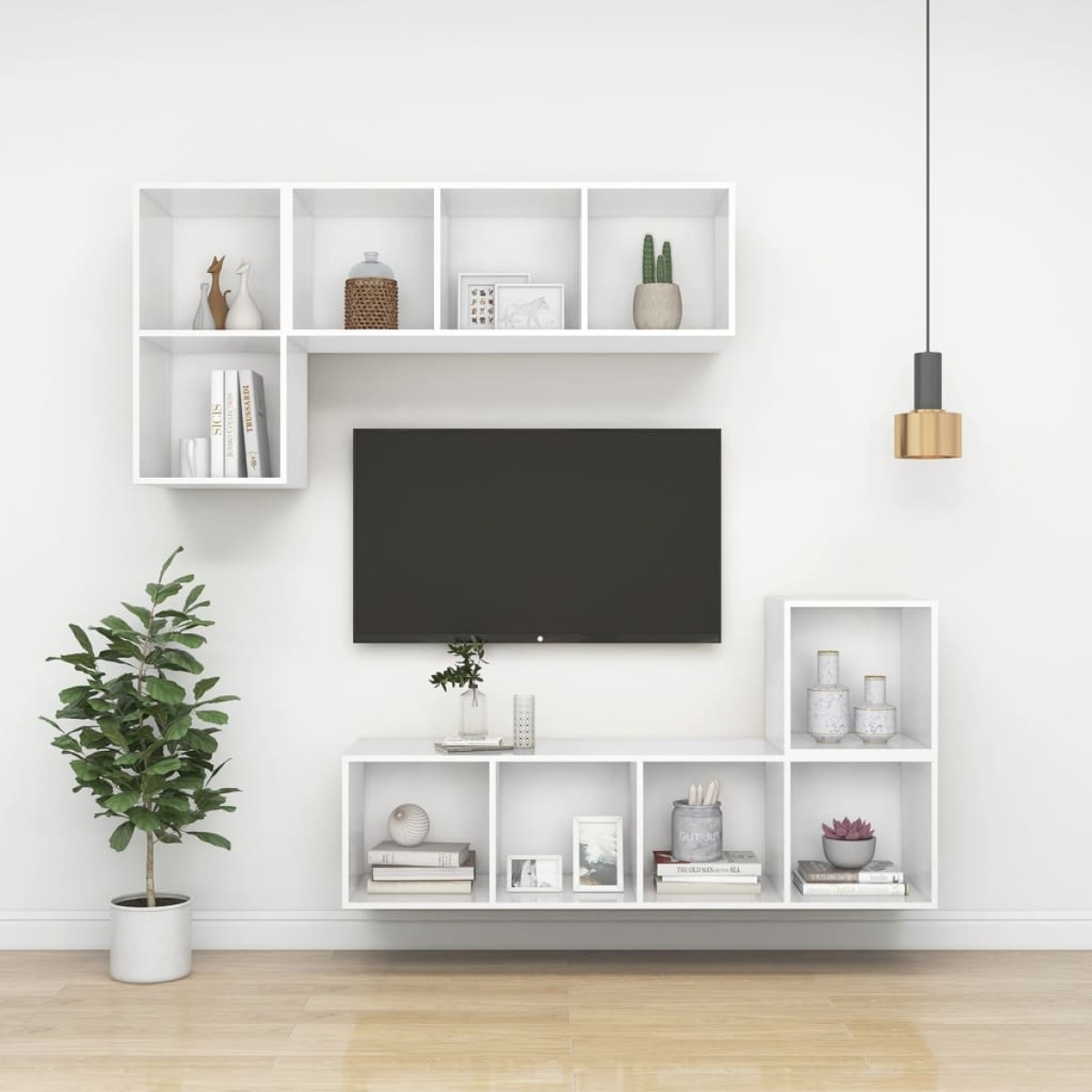 vidaXL Ντουλάπια Τοίχου 2 τεμ. Λευκά 37 x 37 x 37 εκ. από Μοριοσανίδα