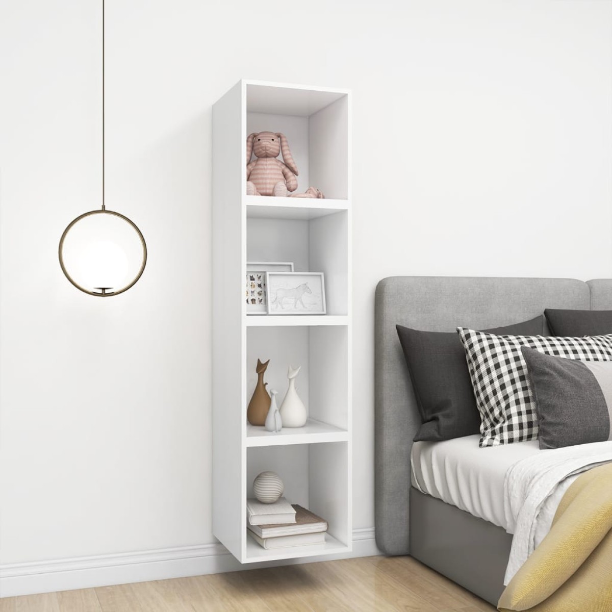 vidaXL Ντουλάπια Τοίχου 4 τεμ. Λευκά 37 x 37 x 37 εκ. από Μοριοσανίδα