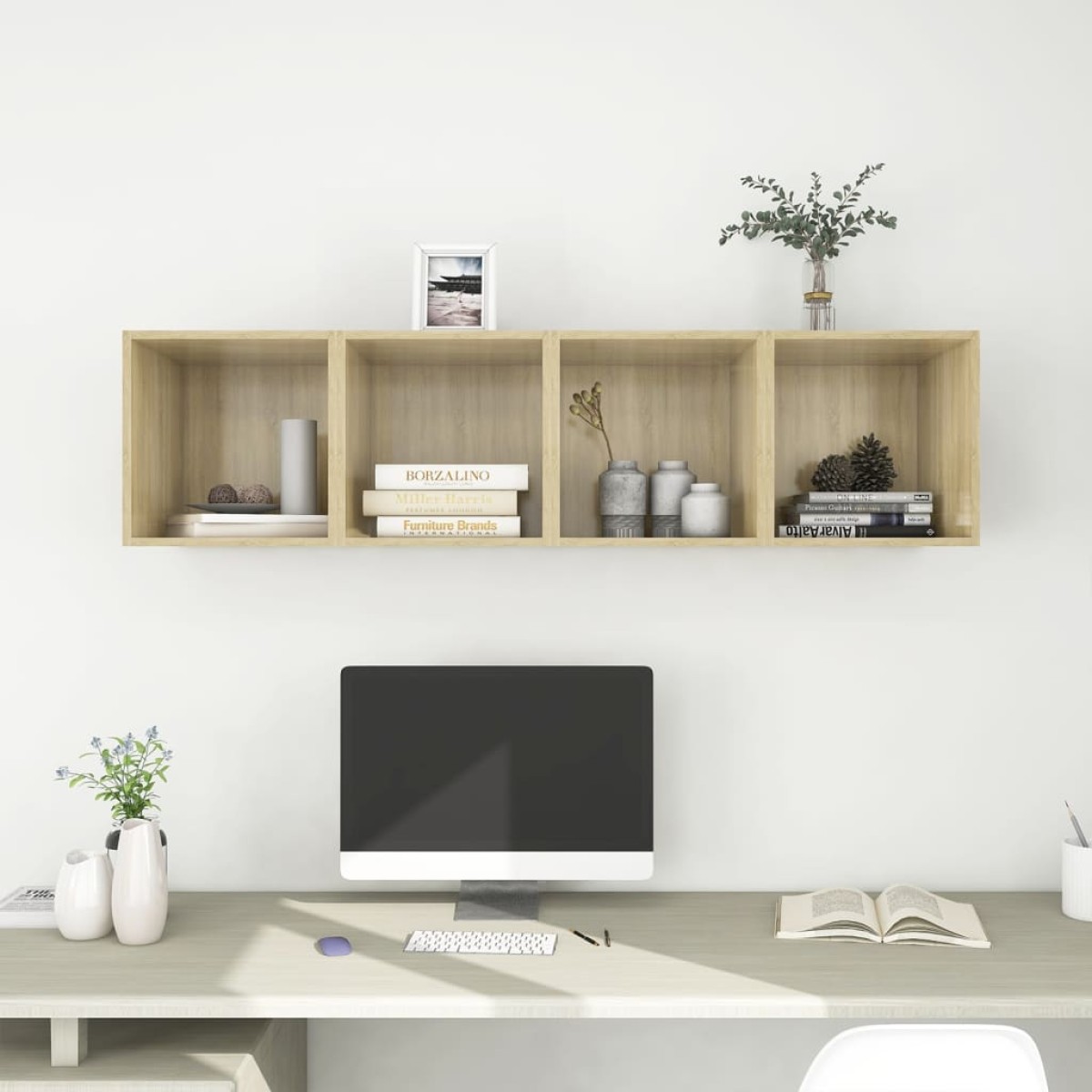 vidaXL Ντουλάπια Τοίχου 4 τεμ. Sonoma Δρυς 37 x 37 x 37εκ. Μοριοσανίδα