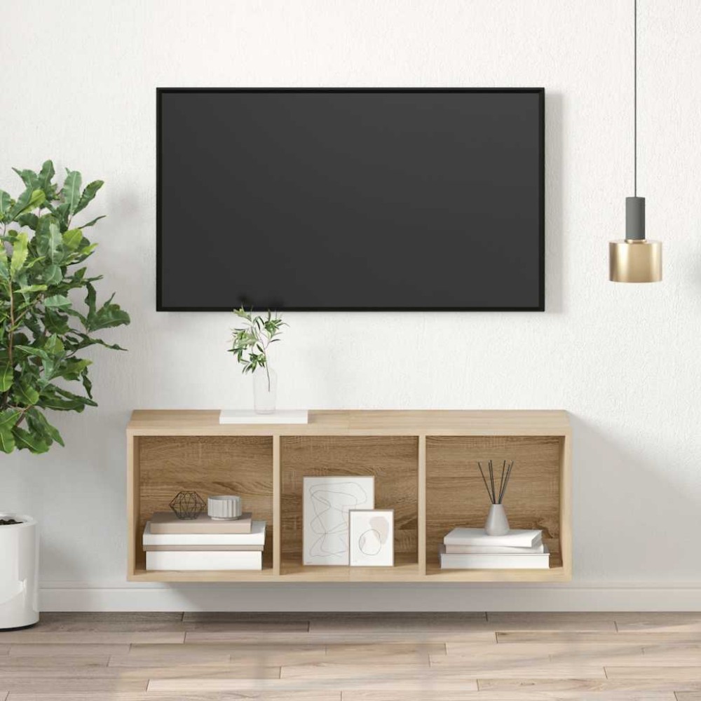 vidaXL Έπιπλο Τηλεόρασης Κρεμαστό Sonoma Δρυς 37x37x107 εκ Επεξ. Ξύλο