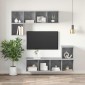 vidaXL Έπιπλο Τηλεόρασης Κρεμαστό Γκρι Σκυρ. 37x37x107 εκ. Μοριοσανίδα