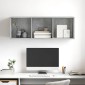 vidaXL Έπιπλο Τηλεόρασης Κρεμαστό Γκρι Σκυρ. 37x37x107 εκ. Μοριοσανίδα