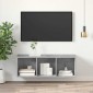 vidaXL Έπιπλο Τηλεόρασης Κρεμαστό Γκρι Σκυρ. 37x37x107 εκ. Μοριοσανίδα