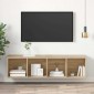 vidaXL Έπιπλο Τηλεόρασης Κρεμαστό Δρυς 37x37x142,5 εκ. από Μοριοσανίδα