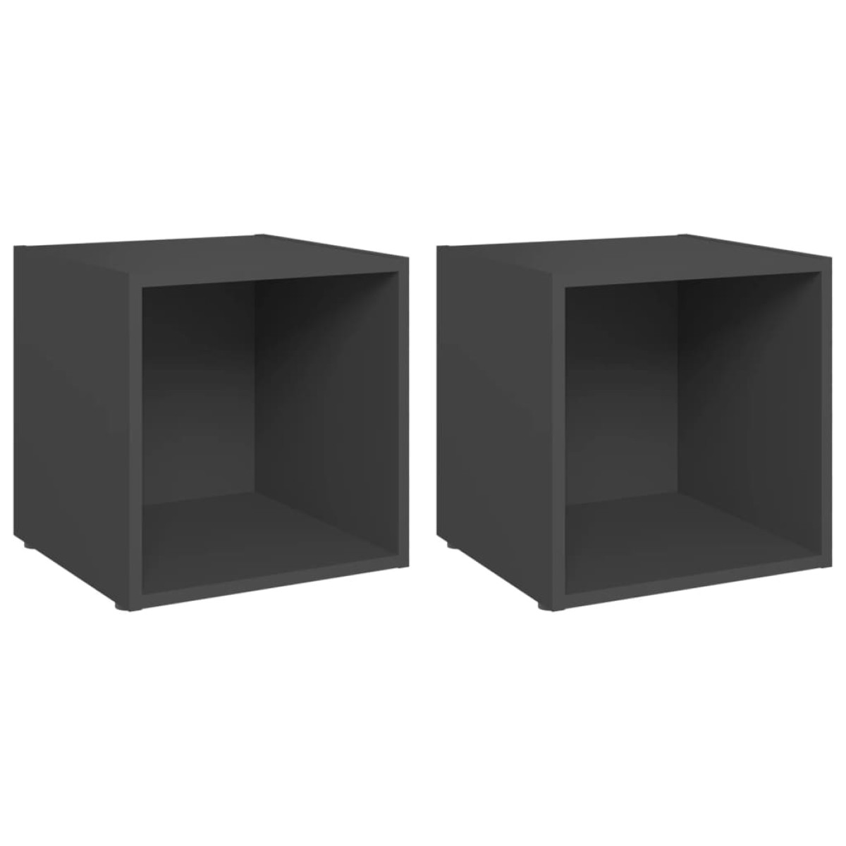 vidaXL Έπιπλα Τηλεόρασης 4 τεμ. Γκρι 37 x 35 x 37 εκ. από Μοριοσανίδα