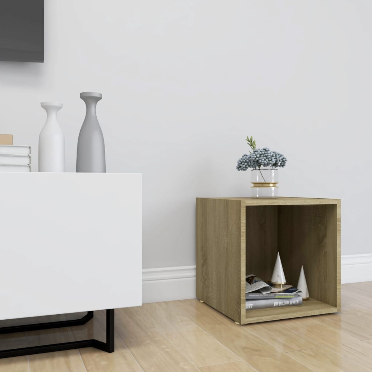 vidaXL Έπιπλο Τηλεόρασης Sonoma Δρυς 37 x 35 x 37 εκ. από Μοριοσανίδα