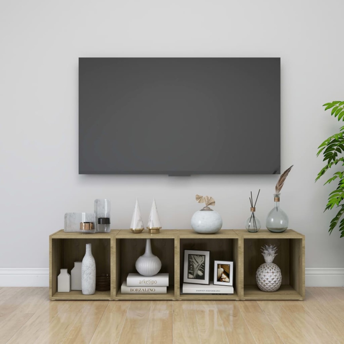 vidaXL Έπιπλα Τηλεόρασης 2 τεμ. Sonoma Δρυς 37x35x37 εκ. Μοριοσανίδα