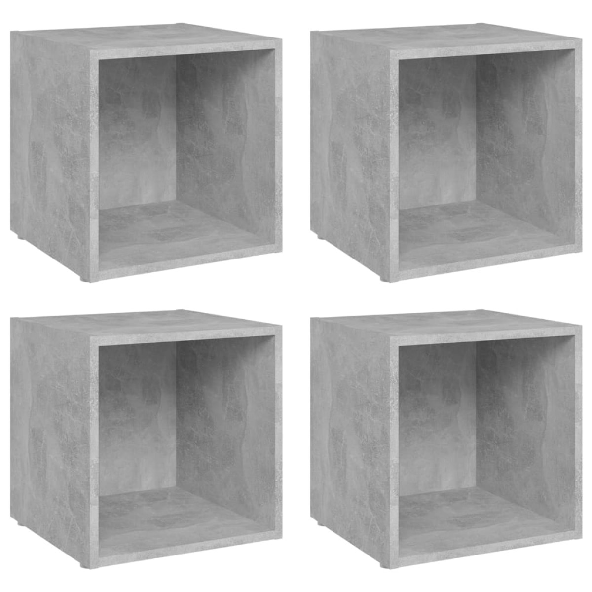 vidaXL Έπιπλα Τηλεόρασης 4 τεμ. Γκρι Σκυροδ. 37x35x37 εκ. Μοριοσανίδα