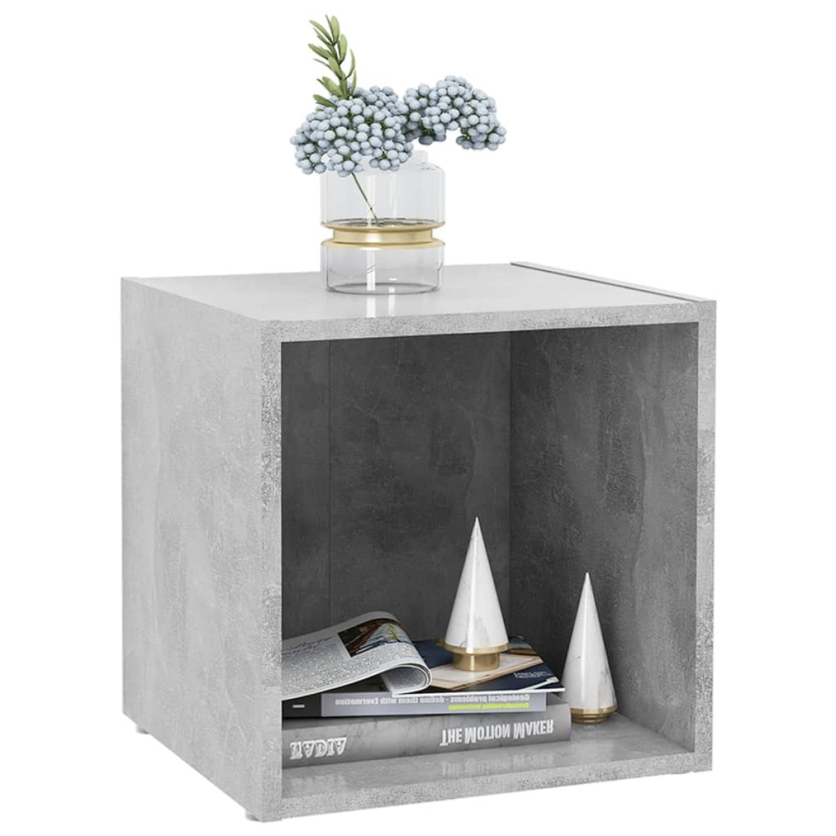 vidaXL Έπιπλα Τηλεόρασης 4 τεμ. Γκρι Σκυροδ. 37x35x37 εκ. Μοριοσανίδα