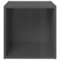 vidaXL Έπιπλα Τηλεόρασης 4 τεμ. Γυαλ. Γκρι 37x35x37 εκ. Μοριοσανίδα