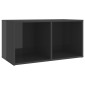 vidaXL Έπιπλο Τηλεόρασης Γυαλιστερό Γκρι 72x35x36,5 εκ. Μοριοσανίδα