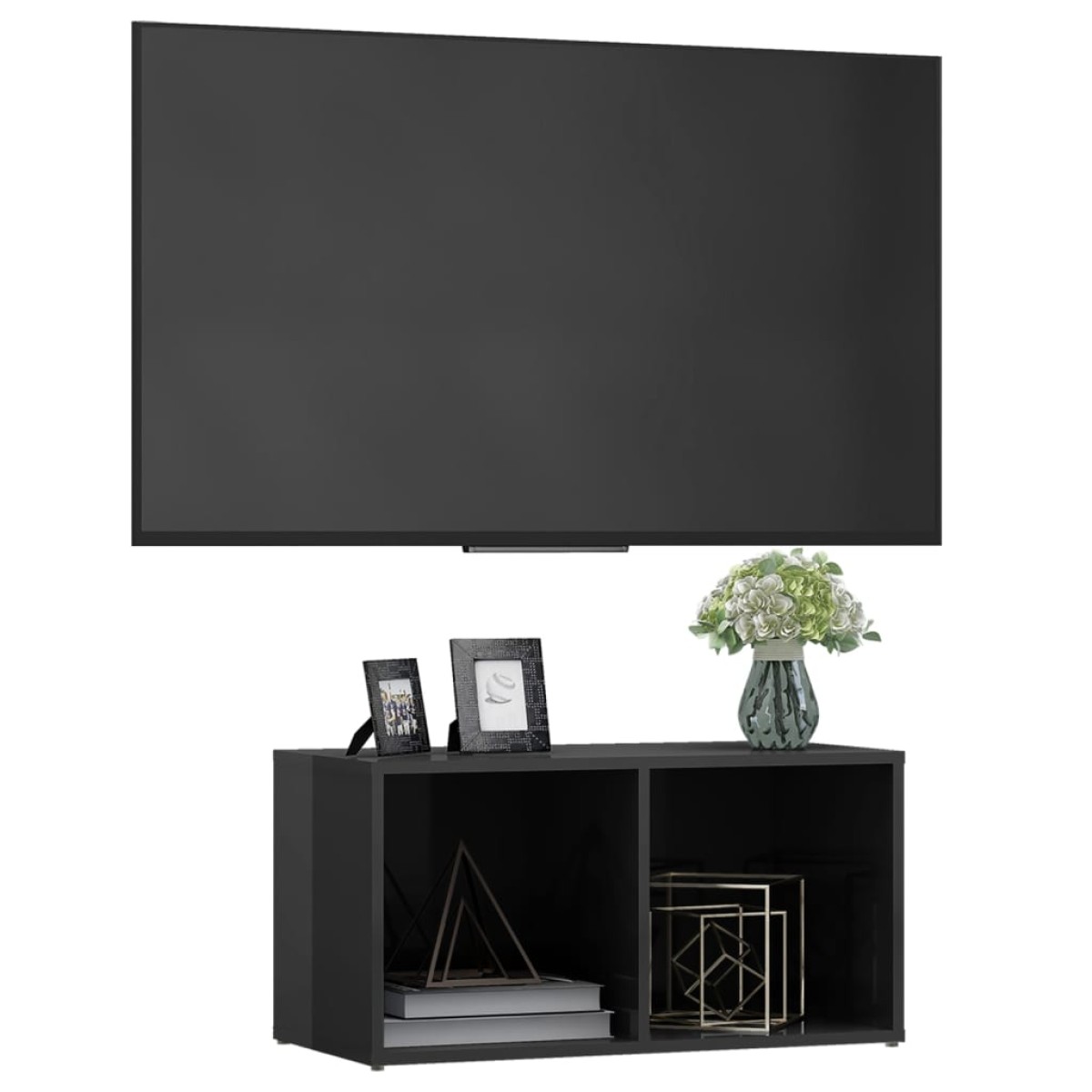 vidaXL Έπιπλο Τηλεόρασης Γυαλιστερό Γκρι 72x35x36,5 εκ. Μοριοσανίδα