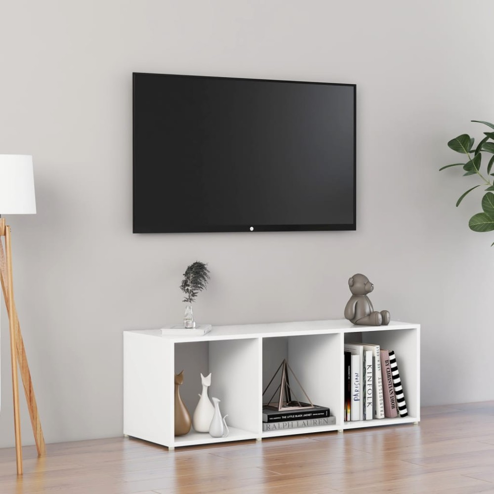 vidaXL Έπιπλο Τηλεόρασης Λευκό 107 x 35 x 37 εκ. Μοριοσανίδα