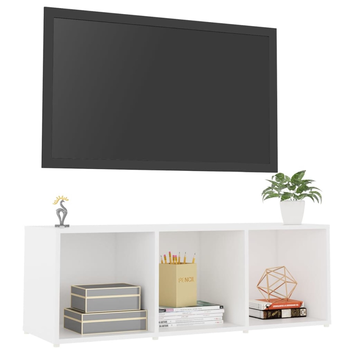 vidaXL Έπιπλο Τηλεόρασης Λευκό 107 x 35 x 37 εκ. Μοριοσανίδα