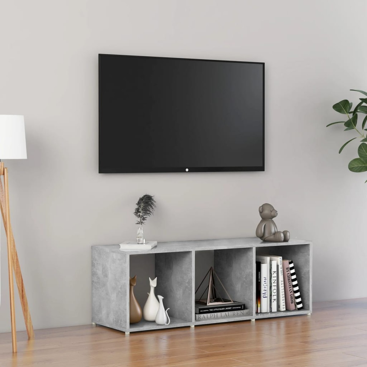 vidaXL Έπιπλο Τηλεόρασης Γκρι Σκυρ. 107 x 35 x 37 εκ. από Μοριοσανίδα