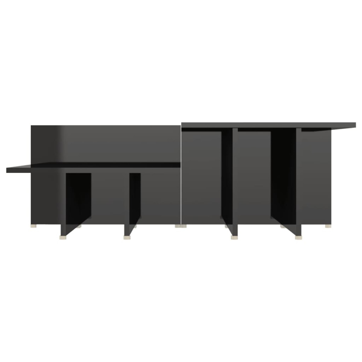 vidaXL Τραπεζάκια Σαλονιού 2 τεμ Γυαλ. Μαύρο 111,5x50x33 εκ Επεξ. Ξύλο