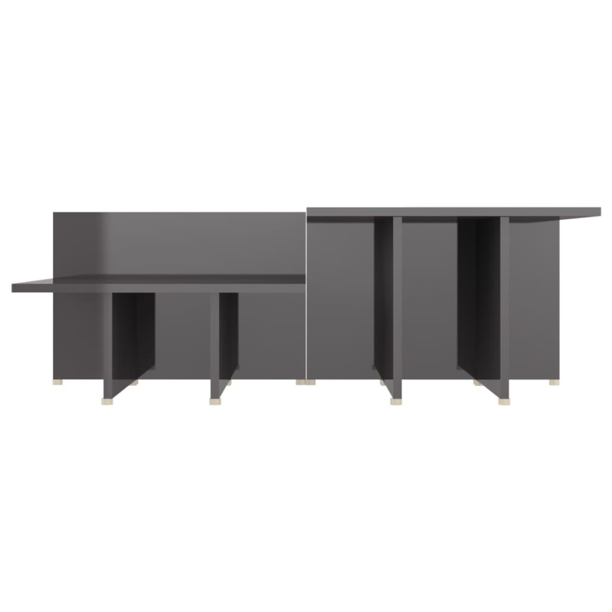 vidaXL Τραπεζάκια Σαλονιού 2 τεμ Γυαλ. Γκρι 111,5x50x33 εκ Επεξ. Ξύλο