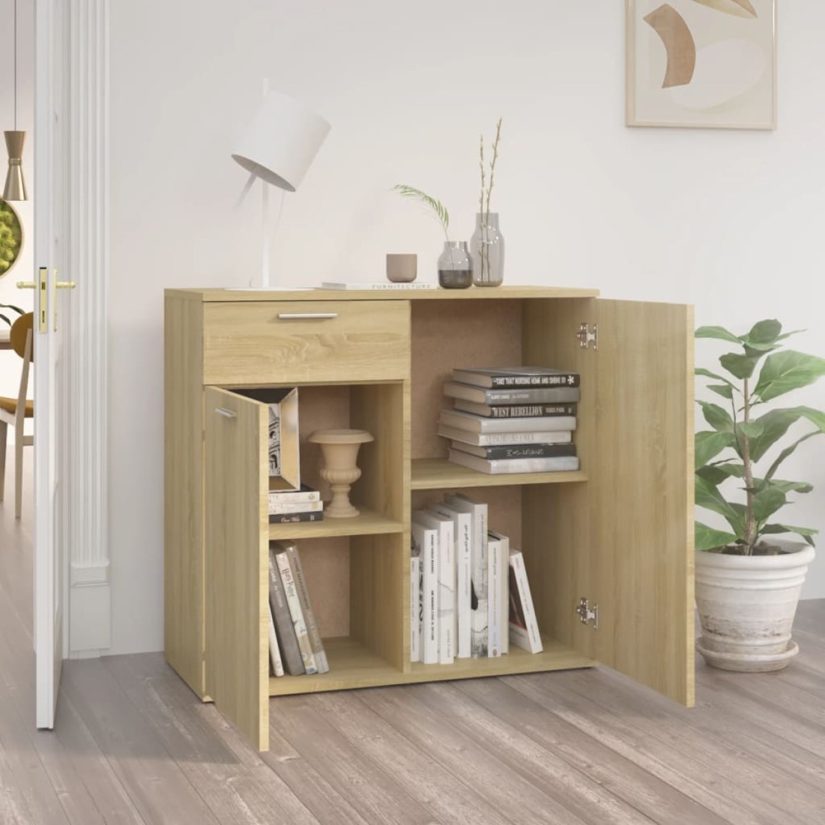 vidaXL Ντουλάπι με Συρτάρι Sonoma Δρυς 80 x 36 x 75 εκ. Μοριοσανίδα