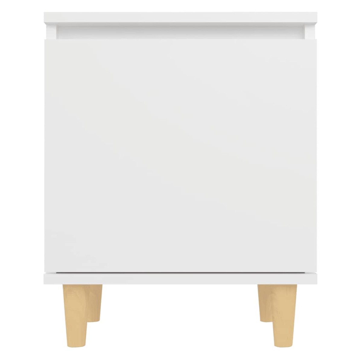 vidaXL Κομοδίνα 2 τεμ. Λευκά 40 x 30 x 50 εκ. Μασίφ με Ξύλινα Πόδια