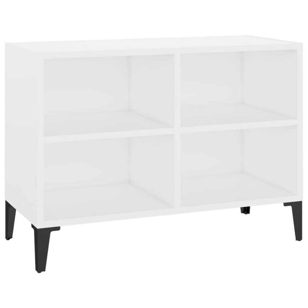 vidaXL Έπιπλο Τηλεόρασης Καπνιστή Λευκό 69,5x30x50 εκ Μεταλλικά Πόδια