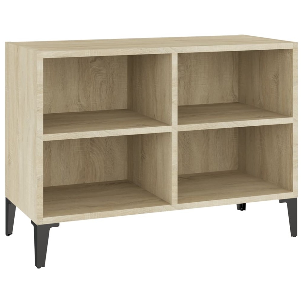 vidaXL Έπιπλο Τηλεόρασης Καπνιστή Δρυς 69,5x30x50 εκ Μεταλλικά Πόδια