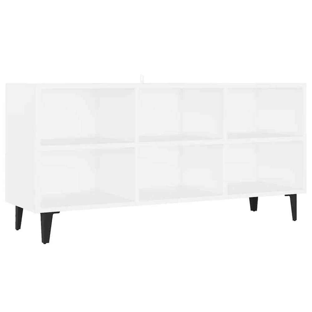 vidaXL Έπιπλο Τηλεόρασης Καπνιστή Λευκό 103,5x30x50 εκ Μεταλλικά Πόδια