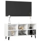 vidaXL Έπιπλο Τηλεόρασης Καπνιστή Λευκό 103,5x30x50 εκ Μεταλλικά Πόδια