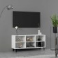 vidaXL Έπιπλο Τηλεόρασης Καπνιστή Λευκό 103,5x30x50 εκ Μεταλλικά Πόδια