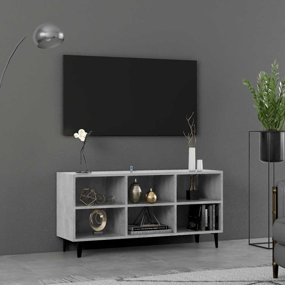 vidaXL Έπιπλο Τηλεόρασης Καπνιστή Γκρι Σκ. 103,5x30x50 εκ Μετ. Πόδια
