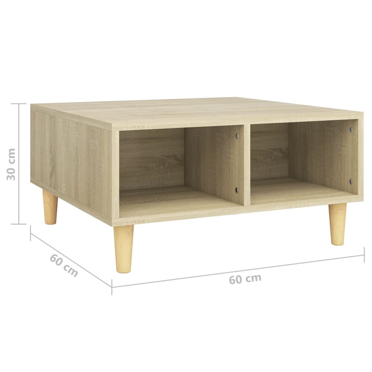 vidaXL Τραπεζάκι Σαλονιού Sonoma Δρυς 60 x 60 x 30 εκ. από Μοριοσανίδα