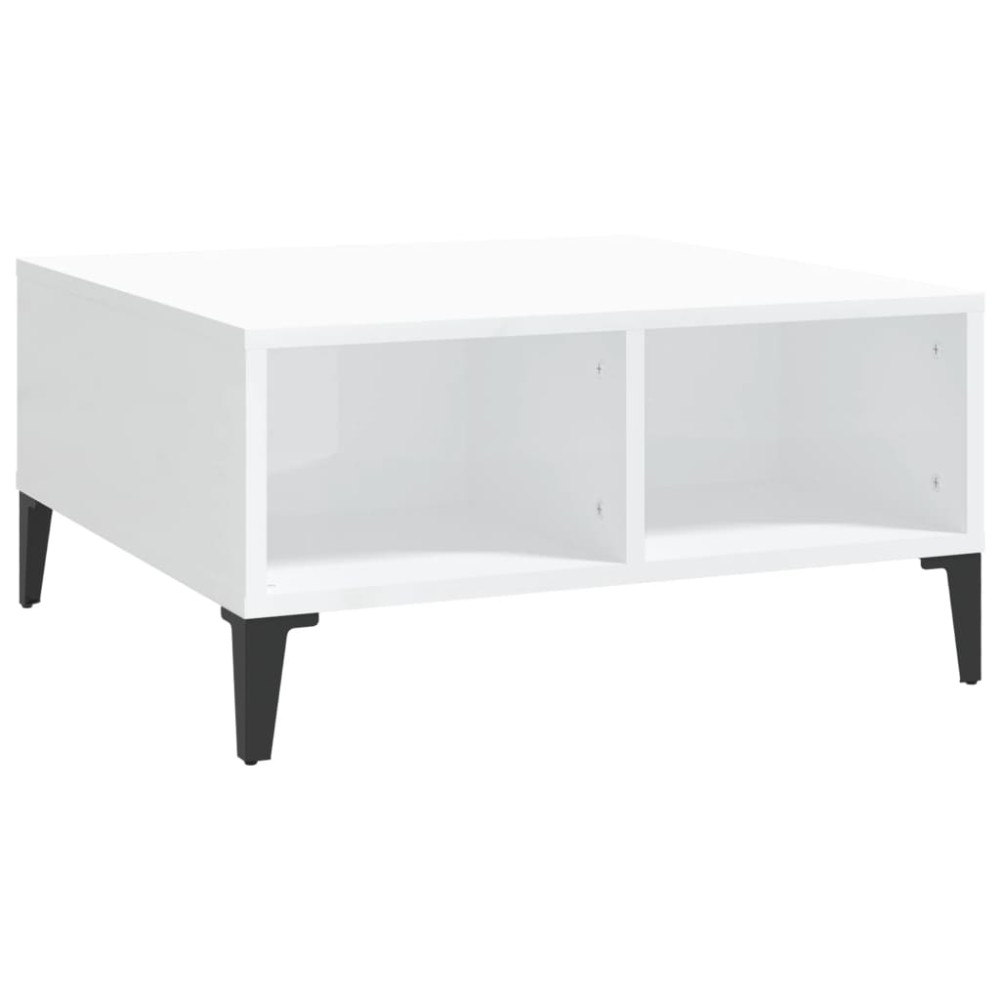 vidaXL Τραπεζάκι Σαλονιού Γυαλιστερό Λευκό 60 x 60 x 30 εκ. Επεξ. Ξύλο