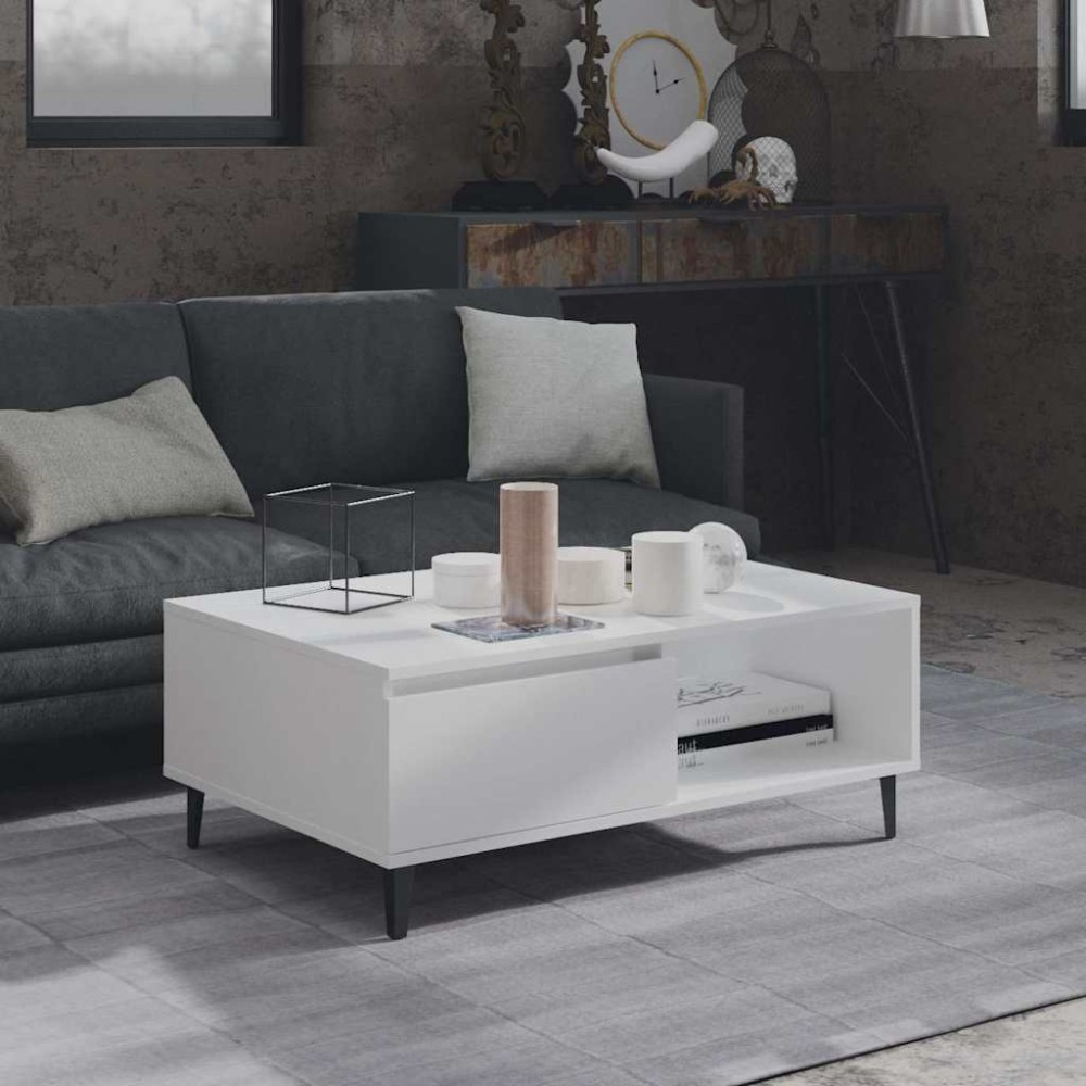 vidaXL Τραπεζάκι Σαλονιού Λευκό 90 x 60 x 35 εκ. από Μοριοσανίδα
