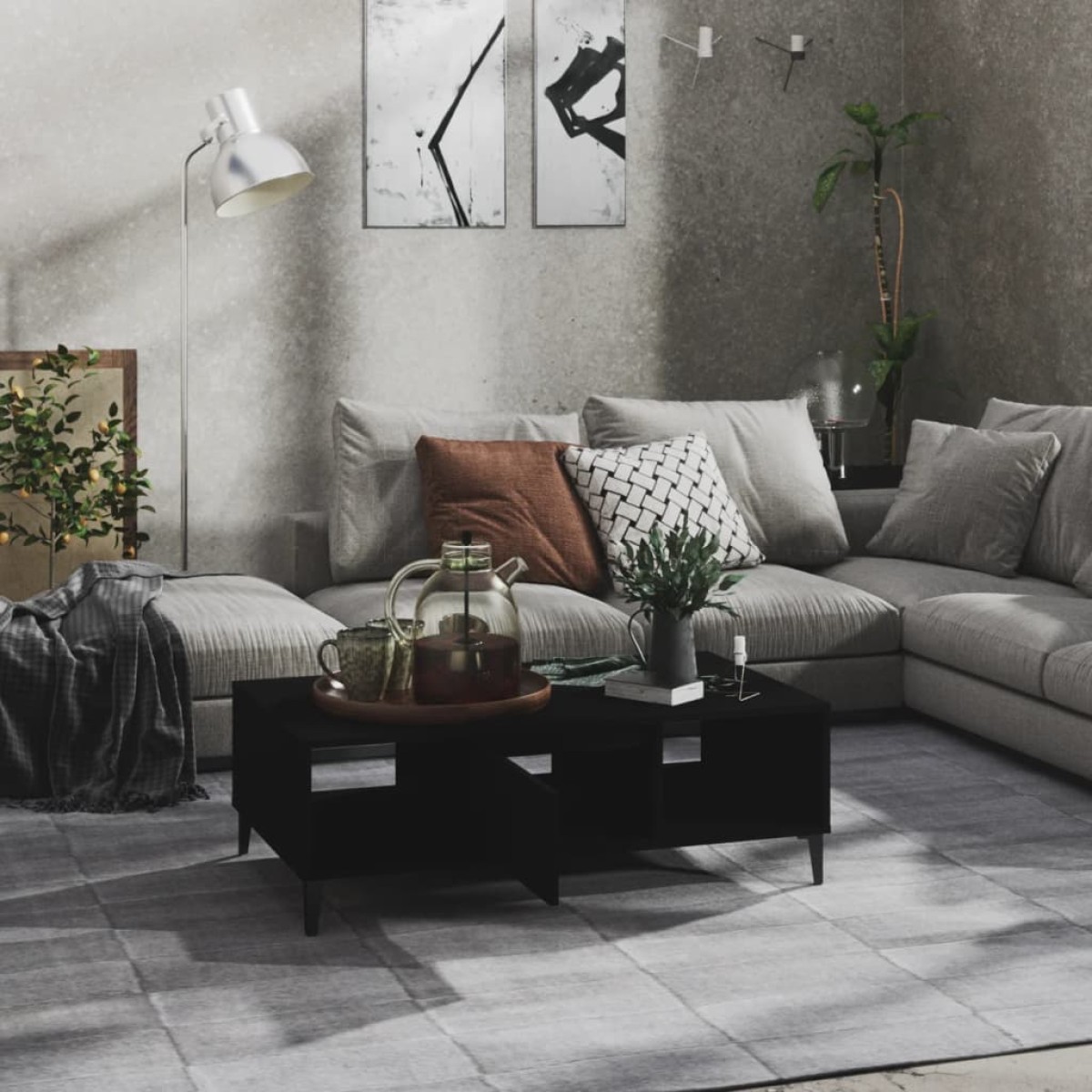 vidaXL Τραπεζάκι Σαλονιού Μαύρο 103,5 x 60 x 35 εκ. από Μοριοσανίδα