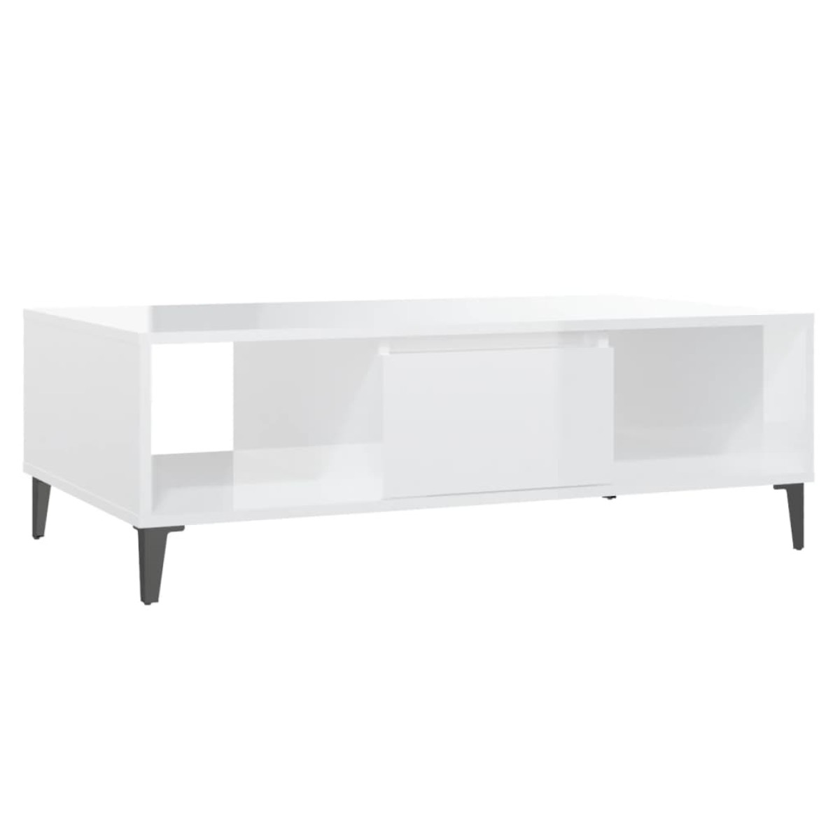 vidaXL Τραπεζάκι Σαλονιού Γυαλιστερό Λευκό 103,5x60x35 εκ. Μοριοσανίδα