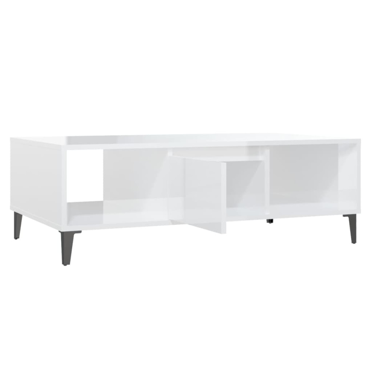 vidaXL Τραπεζάκι Σαλονιού Γυαλιστερό Λευκό 103,5x60x35 εκ. Μοριοσανίδα