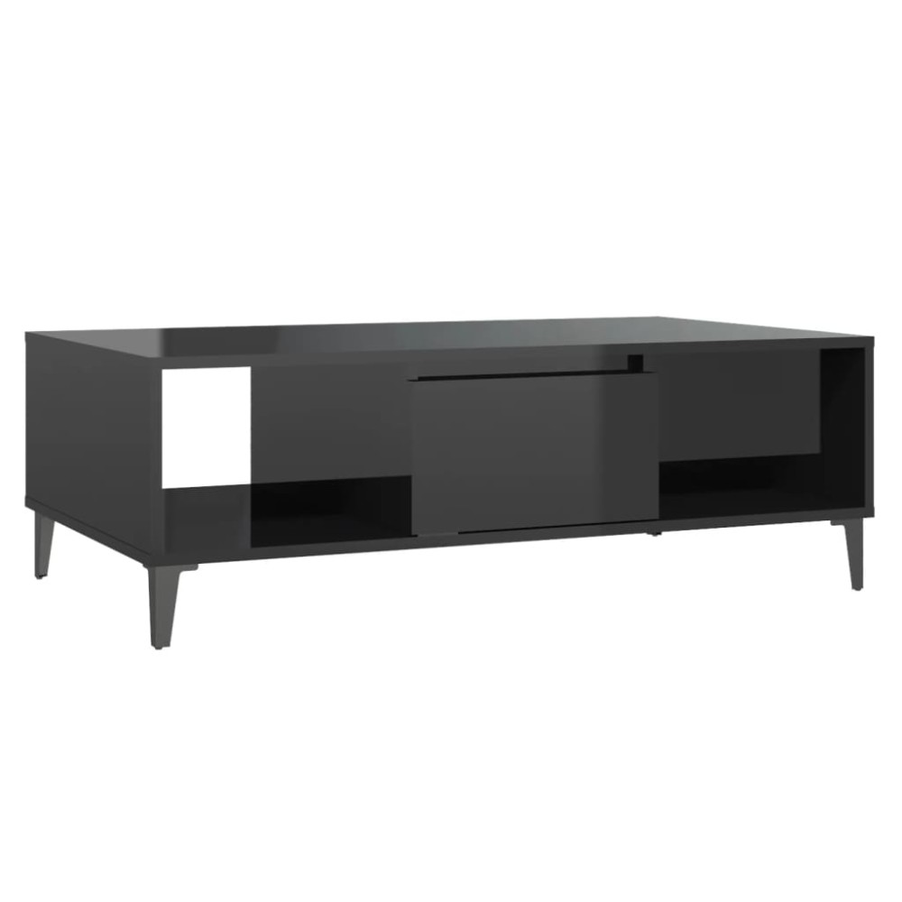 vidaXL Τραπεζάκι Σαλονιού Γυαλιστερό Λευκό 103,5x60x35 εκ. Επεξ. Ξύλο