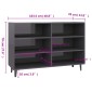 vidaXL Ραφιέρα Γυαλιστερή Γκρι 103,5 x 35 x 70 εκ. από Μοριοσανίδα