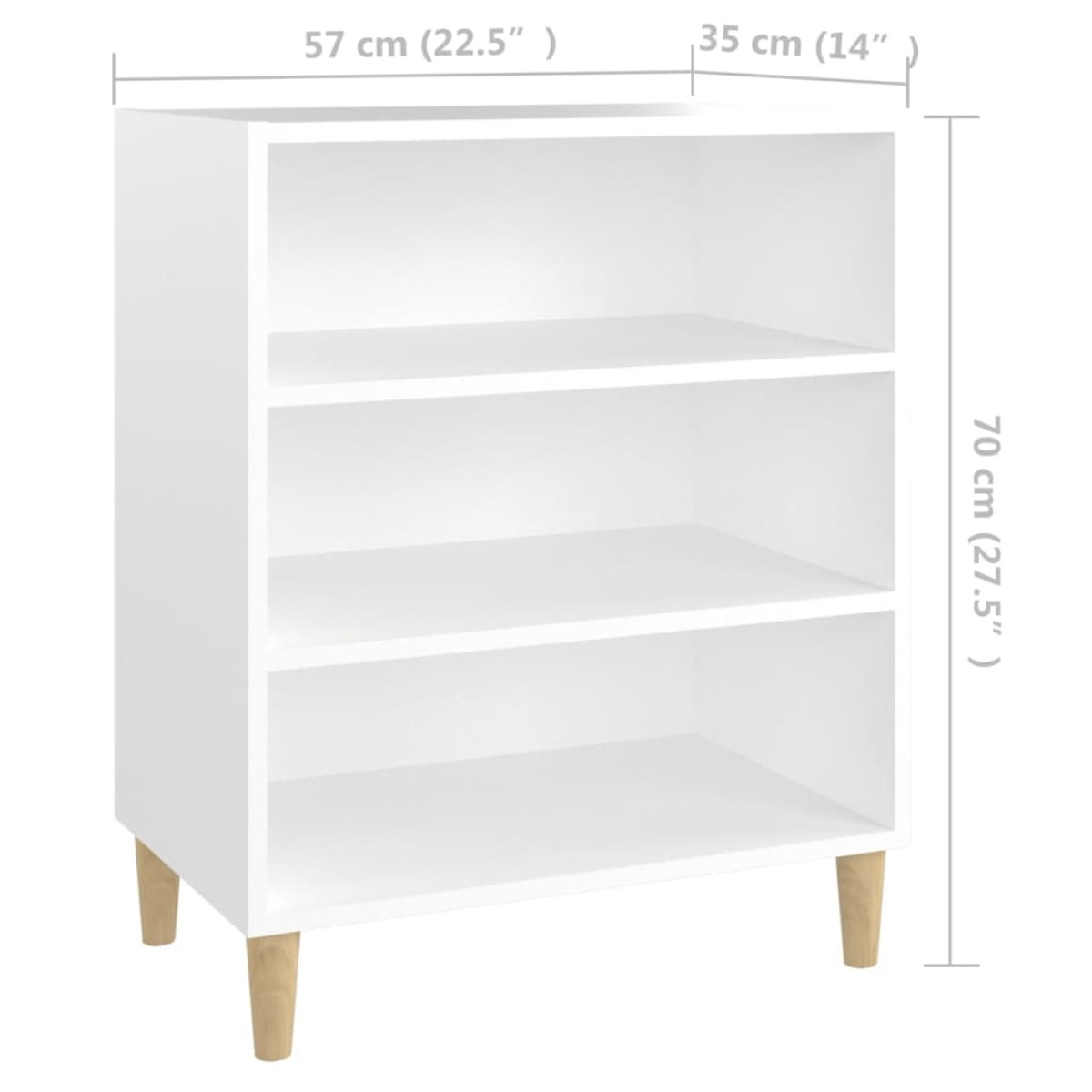 vidaXL Ραφιέρα Λευκή 57 x 35 x 70 εκ. από Μοριοσανίδα