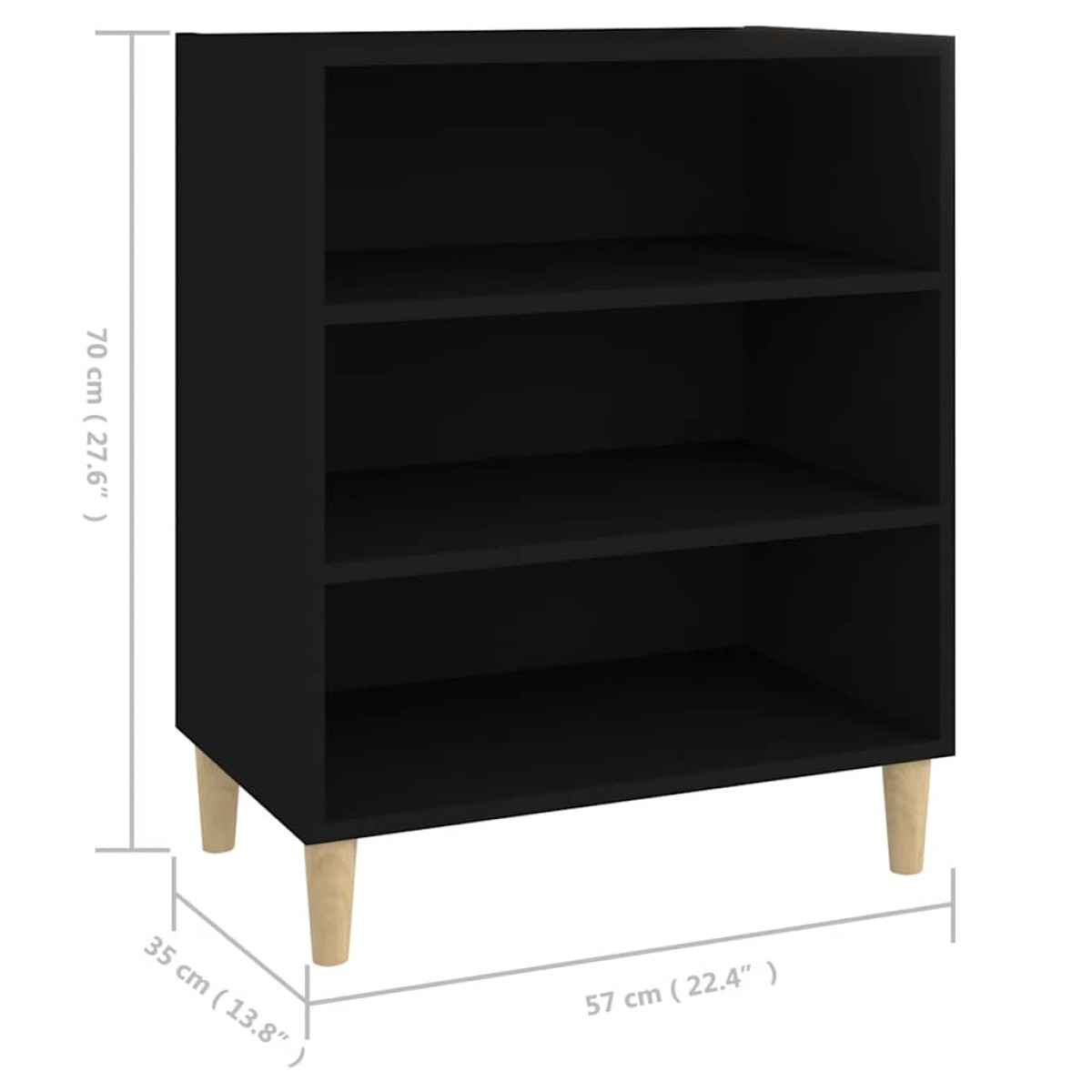 vidaXL Ραφιέρα Μαύρη 57 x 35 x 70 εκ. από Μοριοσανίδα