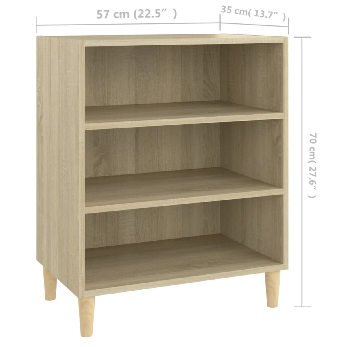 vidaXL Ραφιέρα Sonoma Δρυς 57 x 35 x 70 εκ. από Μοριοσανίδα
