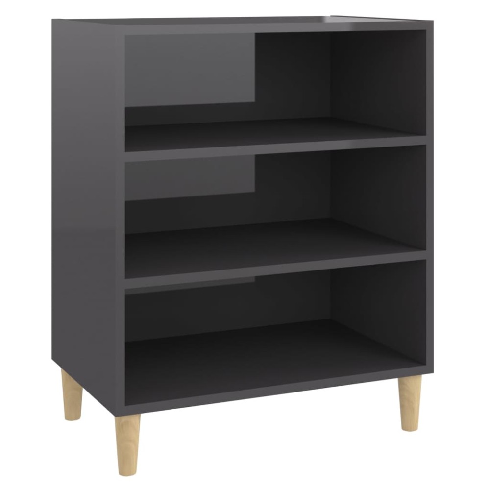 vidaXL Συρταριέρα Γυαλιστερό Γκρι 57 x 35 x 70 εκ. από Επεξ. Ξύλο